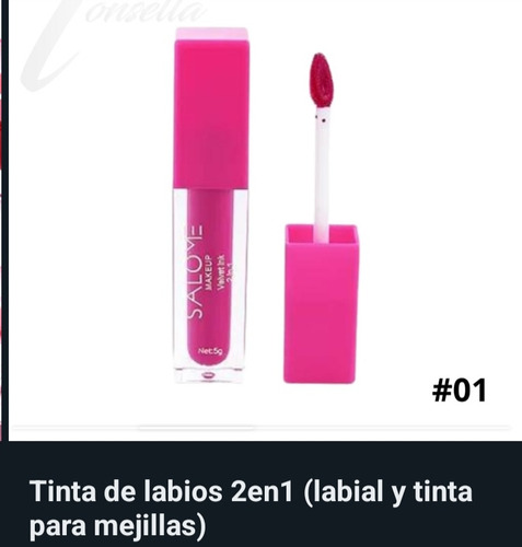 Tinta Para Labios 2 En 1 (labial-mejilla) Marca Salomé.