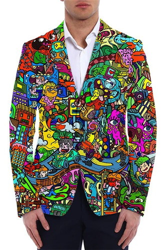 Chaquetas De Grafiti Para Hombre, De Gran Tamaño, Blazer Par