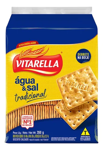 comprar Biscoito Água E Sal Tradicional Vitarella Pacote 350g