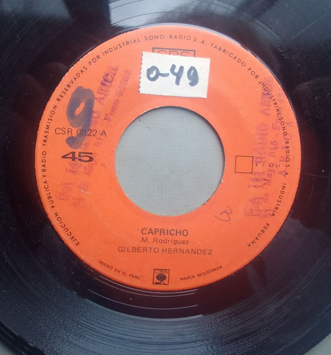 Vinilo Single Gilberto Hernández Capricho 