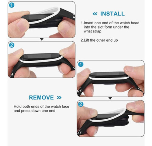 Imagen 8 de 9 de Correa Para Xiaomi Mi Band 7 / 6/ 5 De Silicone
