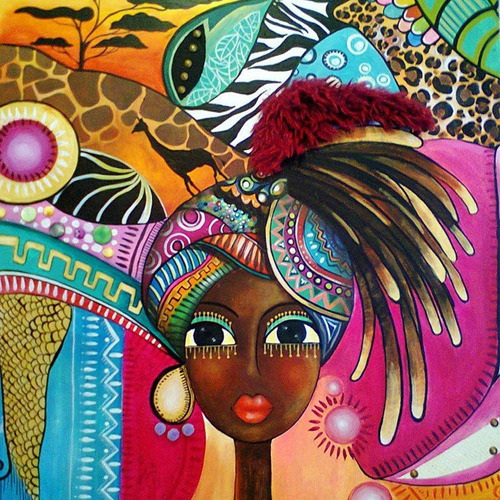 Skryuie Diy 5d Pintura Diamante Numero Kits Africano Arte X