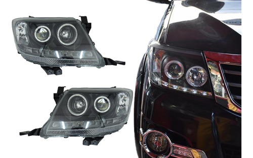 Óptico Led Tuning Fondo Negro Toyota Hilux 2012-2015 El Par