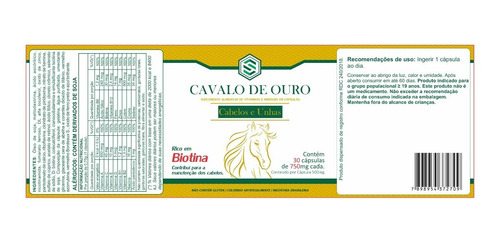 Imagem 3 de 5 de Kit Cavalo De Ouro Cabelos E Unhas Leve 4 Pague 3 (120 Caps)