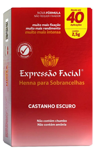 Kit Henna Para Sobrancelhas Expressão Facial 2,5g + Fixador