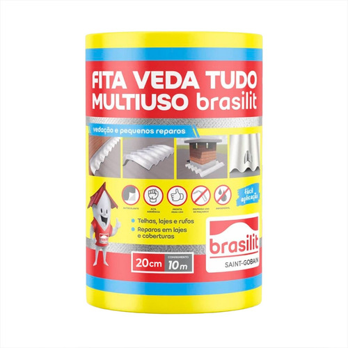 Fita Veda Tudo Multiuso Veda Tudo Impermeável 20cm X 10m