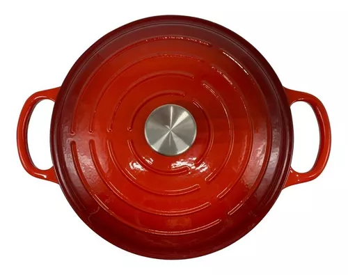 Sartén hierro fundido esmaltado y mango de madera Kuchenprofi Country  diámetro 24 cm color Rojo