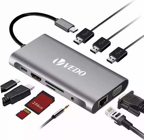 HUB USB 5+ 7x1 UBS 3.0 Leitor de Cartões SD/Micro SD