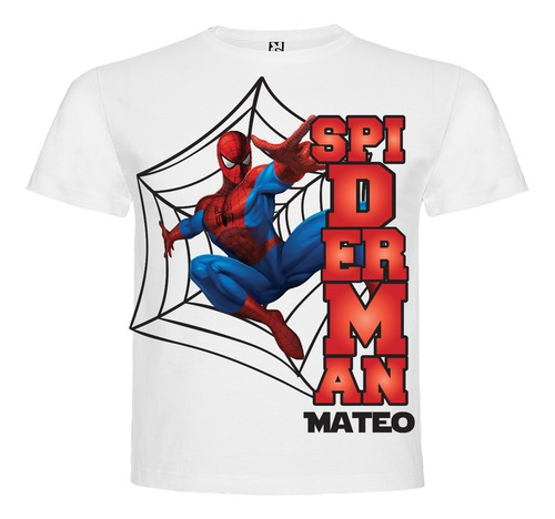 Polera Estampada 3-12 Niño Cumpleaños Spiderman Hombre Araña