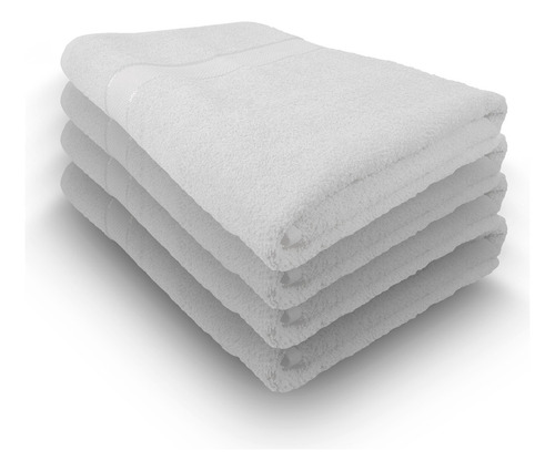 Toalla De Baño Extragrande De Algodón Gila Essentials 4 Pzas Color Hueso Liso