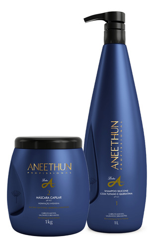 Kit Shampoo E Máscara Hidratação Aneethun Linha A Litro.