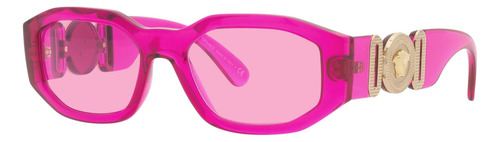 Gafas De Sol Unisex Versace Con Montura Fuxia Transparente,
