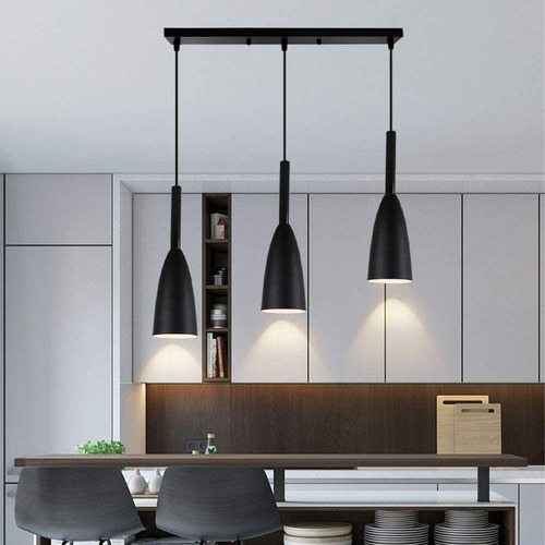 Lámpara De Techo Colgante Moderno Madera 3 Luces E27 Macaron