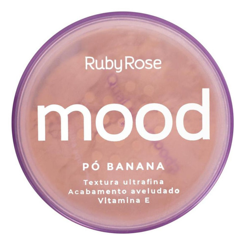 Base de maquiagem em pó Ruby Rose Acabamento aveludado Banana acabamento finalizador de  maquiagem Mood tom neutro - 7g