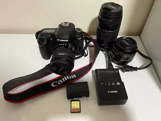 Kit Canon 80d + Memoria 64gb + Lente 18-55mm + 75-300mm