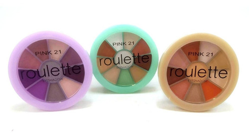 Paleta Maquillaje Sombras Ojos Roulette Pink 21 X 3 Unidades