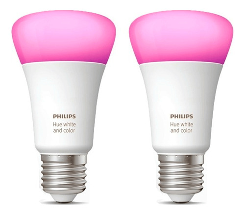 Combo X2 Lámpara Led Philips Hue 9,5w E27 Rgb Bluetooth A60