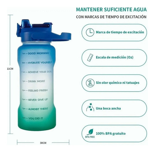 2200ml Botellas De Agua Deporte Por Mayor Con Escala Tempora