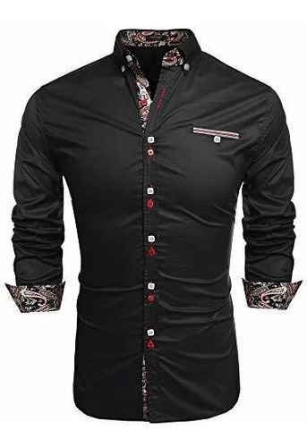 Coofandy Camisa De Vestir Slim Fit Moda Camisa Casual,