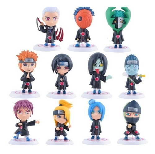 Kit 11 Action Figure Bonecos Naruto Hidan Madara Akatsuki