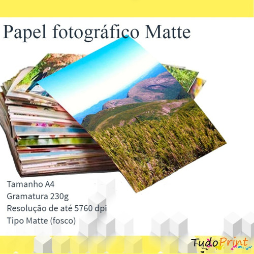 Papel Fotográfico A4 Matte Premium Fosco 180g 100 Folhas