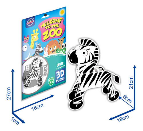 Puzzle Rompecabezas 3d Animales Del Zoológico Ltf Shop
