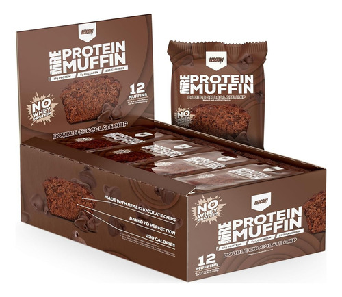 Redcon1 Protein Muffin Snack Proteico Caja 12 Unidades Sabor Double Chocolate