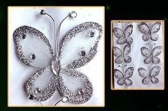 Imagen 2 de 6 de Mariposas 6cm Plata X 36 Unid #26841 Sheshu Navidad