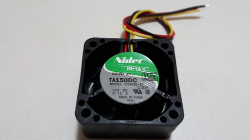 Cooler 40x40x20mm 12v 0.12a Nidec Ta150dc C34636-57 3 Fios (Usado)