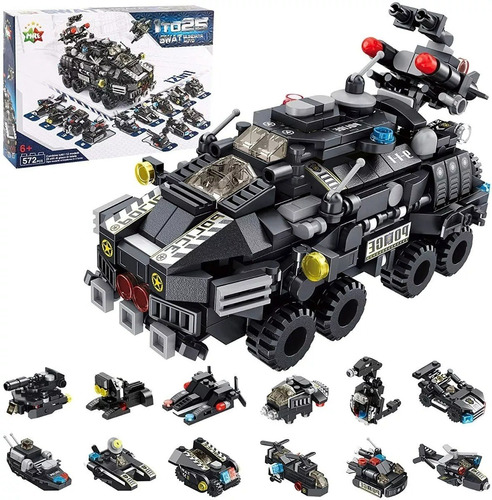 Carro Policial Swat 12 En 1 Bloques Compatibles Lego