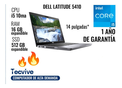 Portátil Dell Latitude 5410 I5 10ma-512ssd-16gb W11