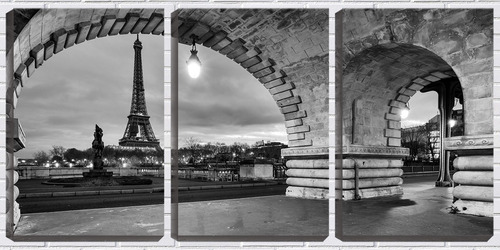 Placa Decorativa 80x140 Torre Eiffel Vista Da Ponte