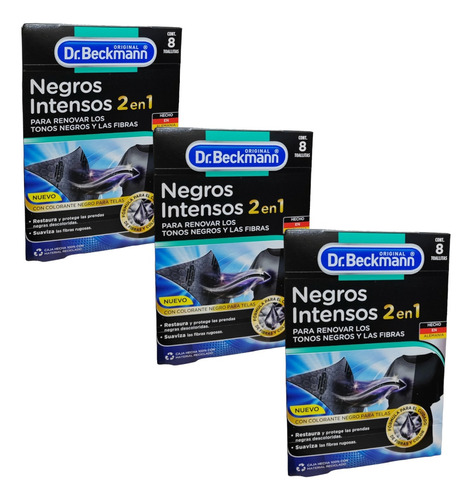 Pack X3 Toallitas Negros Intensos 8 Un Dr. Beckmann