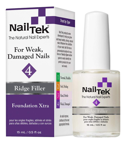 Nail Tek Foundation Xtra 4, Capa Base Fortalecedora Para Uas