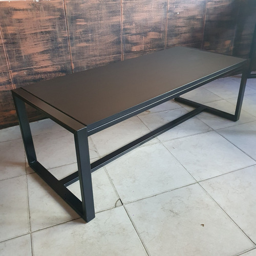 Imagen 2 de 7 de Mesa Ratona Arrime 120x50x40 Hierro Y Madera Industrial