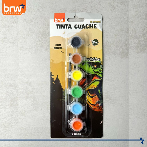 Kit De Arte Intantil Brw Set Pintura Temperas Pincel Regalo