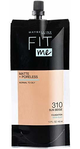 Maybelline Fit Me Base Liquida Mate Sin Poros, Maquillaje Fa