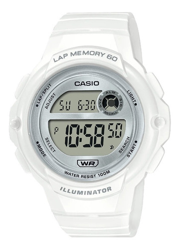 Reloj Casio Dama Lws 1200h Cronometro 60 Vueltas Sumergible 