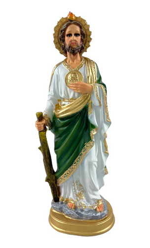 Figura Religiosa San Judas Tadeo, Ojos De Vidrio, Fino