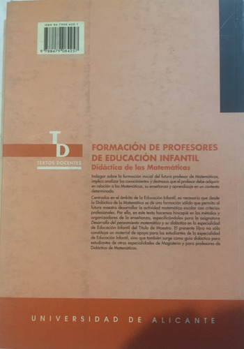 Libro Formacion De Profesores De Educacion Infantil Matemati