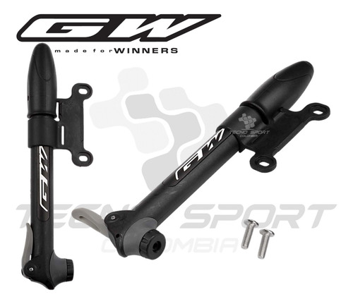 Imagen 2 de 7 de Inflador Gw Mini Bomba Aire Bicicleta 120psi Ruta Mtb