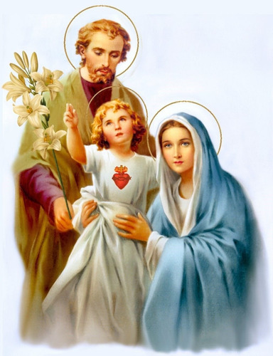 Vinilo Decorativo 50x75cm Sagrada Familia Jesus Maria M3