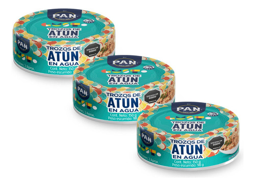 Atun Trozos En Agua Gust Pan X3 Latas X150gr