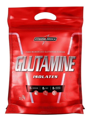 Suplemento em pó Integralmédica  Glutamine Isolates glutamina Glutamine Isolates sabor  without flavor em sachê de 1kg