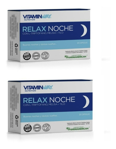 Relax Noche Vitamin Way - Estuche X 20 Cápsulas Pack X2
