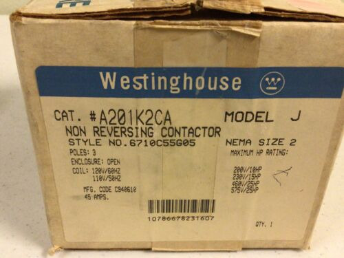 New, Westinghouse Motor Control Contractors A201k2ca Mod Bbt