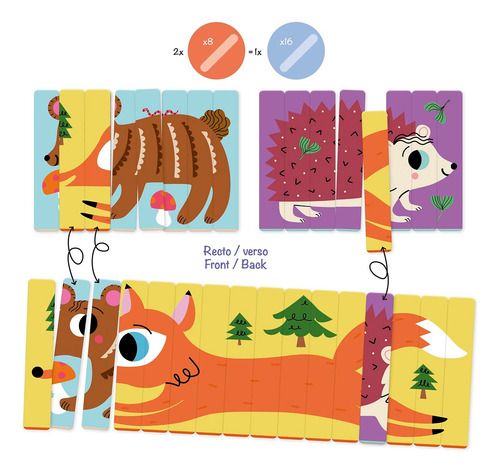 Puzzle Para Niños Sticks Forest Animales