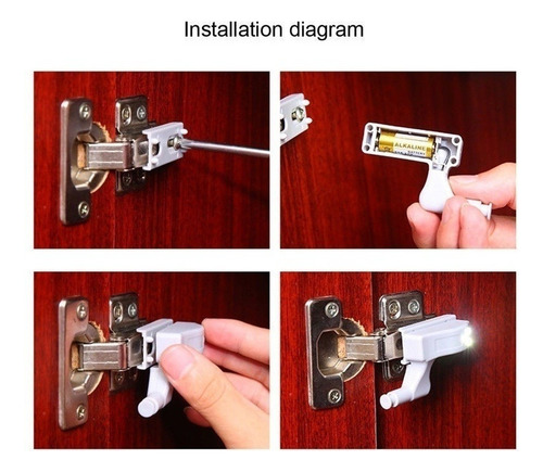 20pcs Bisagra De Gabinete Led Sensor Luz Hogar Cocina Armari