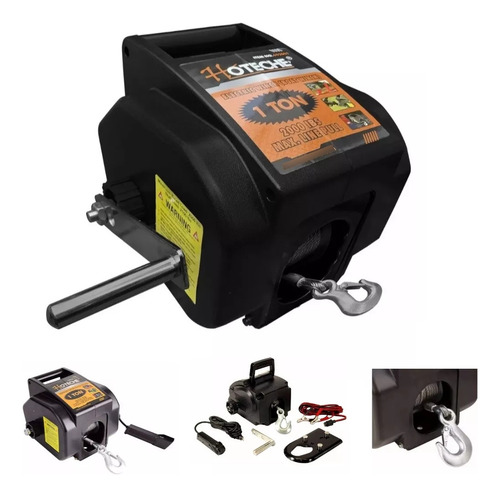 Winche Electrico Manual 12v 1 Tonelada Hoteche 692001