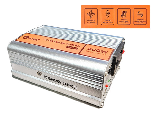 Inversor Conversor De Tensao Transforma 12v P/ 110v 500w
